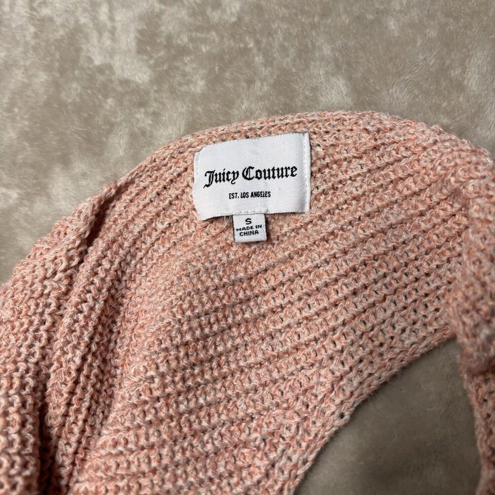 Juicy Couture Cropped Pink Cami Sweater V Neck Size Small - Picture 3 of 9
